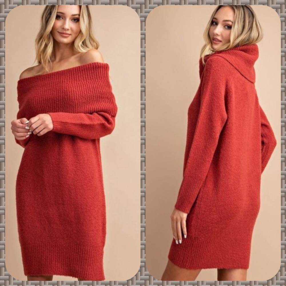 NEW!  OFF THE SHOULDER SWEATER DRESS.